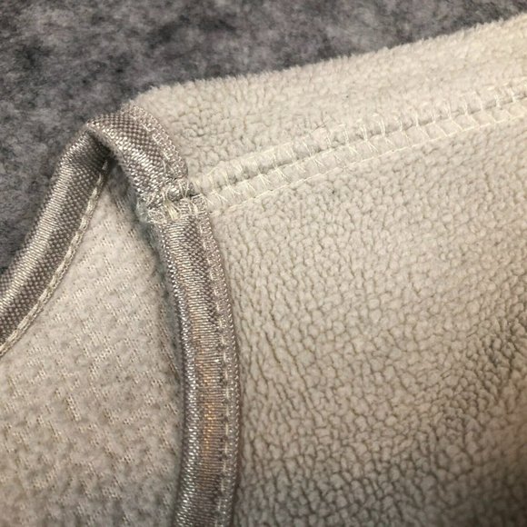 Vintage Mickey Mouse Sweatshirt L Disney Denim Applique Fleece Embroidered White - Picture 9 of 11